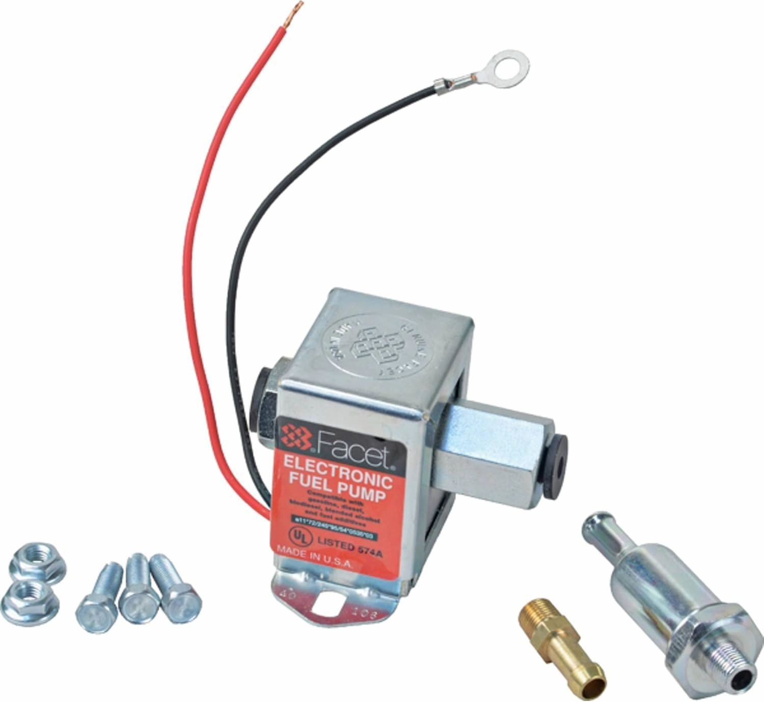 DB Electrical Facet-Purolator Facet FPF-FEP12SV Solid State Fuel Pump Kit 12V, 4-7Psi, 12" Min Dry Lift, 32 Gph