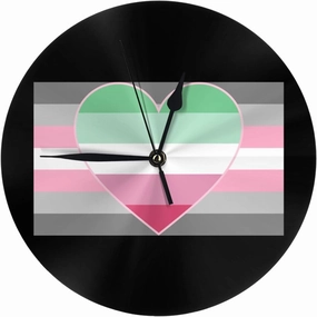 Demigirl Abro-Pride Flag LGBTQ 9.84-in Silent Non-Ticking Round Wall Clock - Modern Décor for Home Office School
