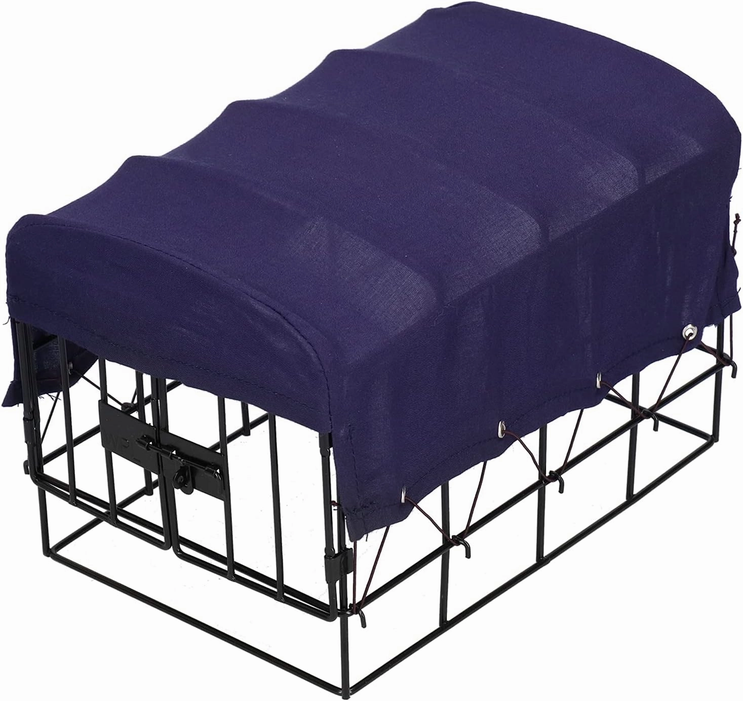 Dilwe RC Car Iron Cage and Cover Set, Cargo Area Modification Decoration Rear Metal Fence Frame Car Tail for WPL D12 RC Car Replacement Parts(Blue)