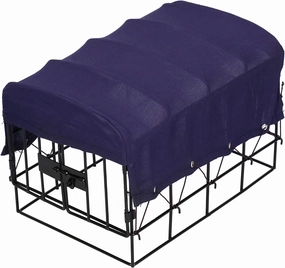 Dilwe RC Car Iron Cage and Cover Set, Cargo Area Modification Decoration Rear Metal Fence Frame Car Tail for WPL D12 RC Car Replacement Parts(Blue)