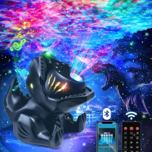 Dinosaur Night Light Projector, 196Color Modes Galaxy Projector, 22White Noise 5.3Bluetooth Speaker Dinosaur Light Projector for Bedroom, Ceiling Projector Star Projector Dinosaur Birthday Decorations