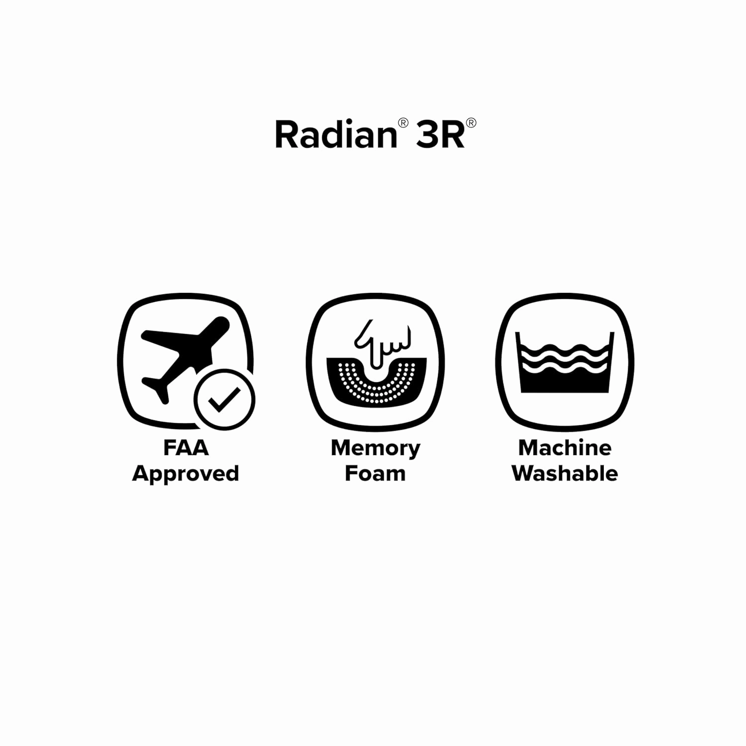 Diono Radian 3R, 3-in-1 Convertible Car Seat, Rear Facing & Forward Facing, 10 Years 1 Car Seat, Slim Fit 3 Across, Jet Black