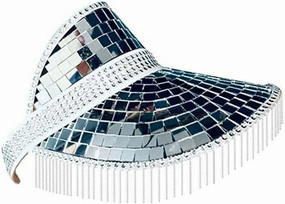 Disco Ball Festival Visor Sun Visor Hat for Women Men One Size Adjustable Beach Golf Headwear Outdoor Sunhat Cap Silver