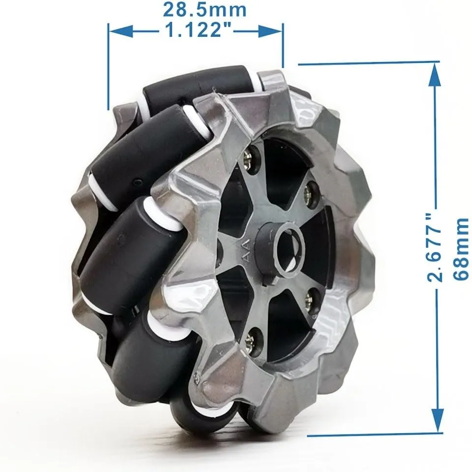 DIY Mecanum Wheel Car Kit with Metal Chassis and TT Motor Smart Robot 4WD Omnidirectional Car Educational Toy with Speed Encoder for Arduino/Microbit/Raspberry Pi (Unassembled)