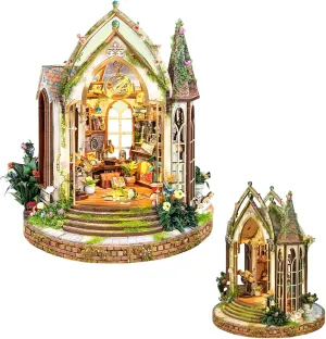 DIY Mini Book Nook & Dollhouse Kit - Dreamy Botanical Research House - 3D Puzzle, Assembly Bookend for Adult