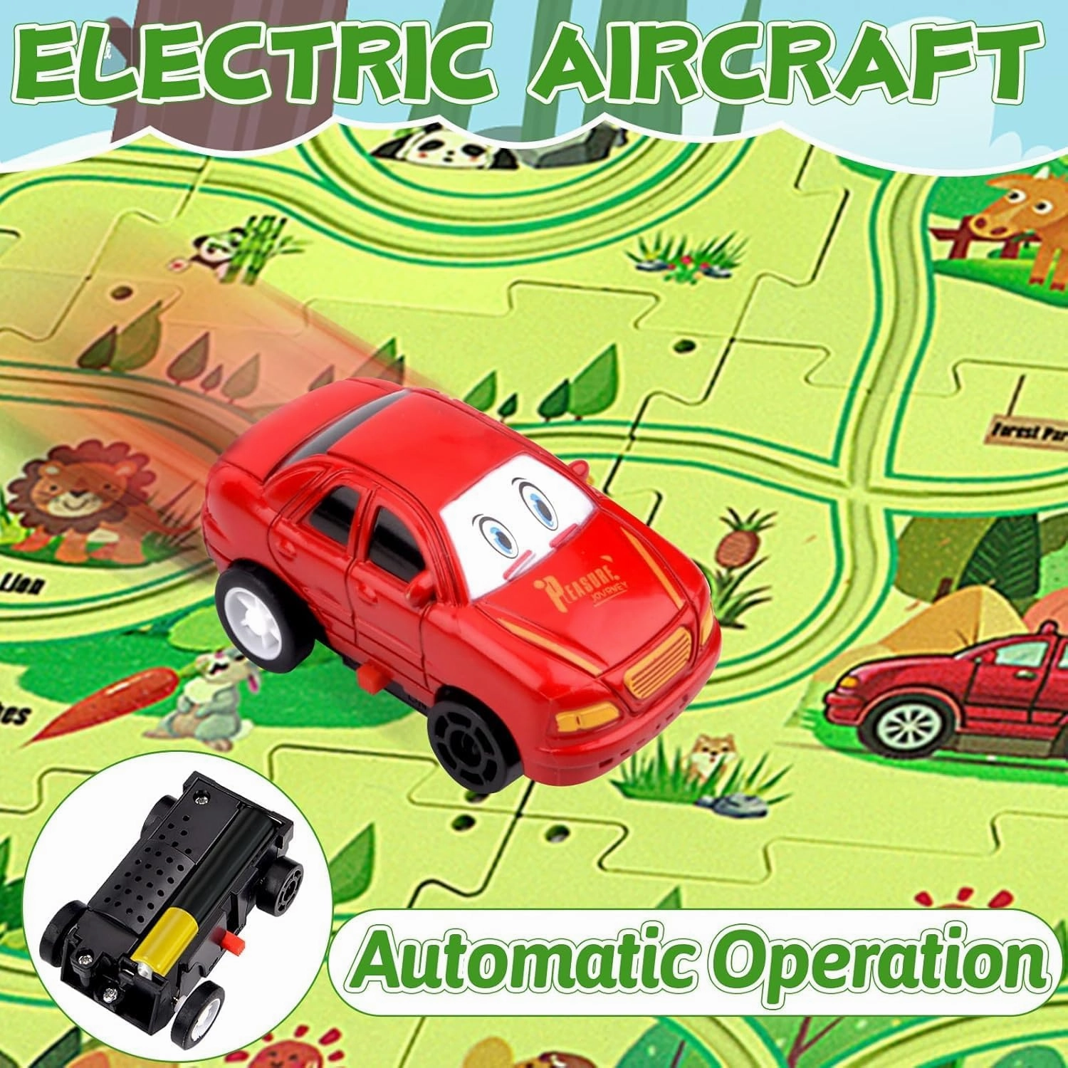 DIY Assembling Electric Trolley, 2023 New Upgrade Toddler Puzzle Track Play Set with Vehicles, Battery-Operated Toy Vehicle & Puzzle Board, RailCar Building Toys for Kids Ages 3  (25PCS, 4 Set Mix)