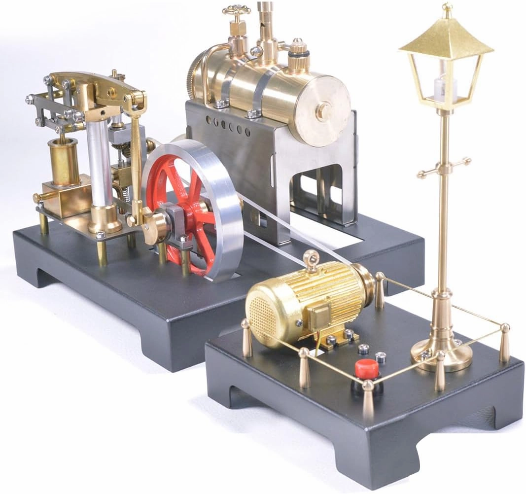 DIY Assembly Steam Engine Model Kit with Boiler and Lamp Scene DIY Kit, SE-01 Full Metal Beam Engine, Educational Engineering & Science Kit for Adults