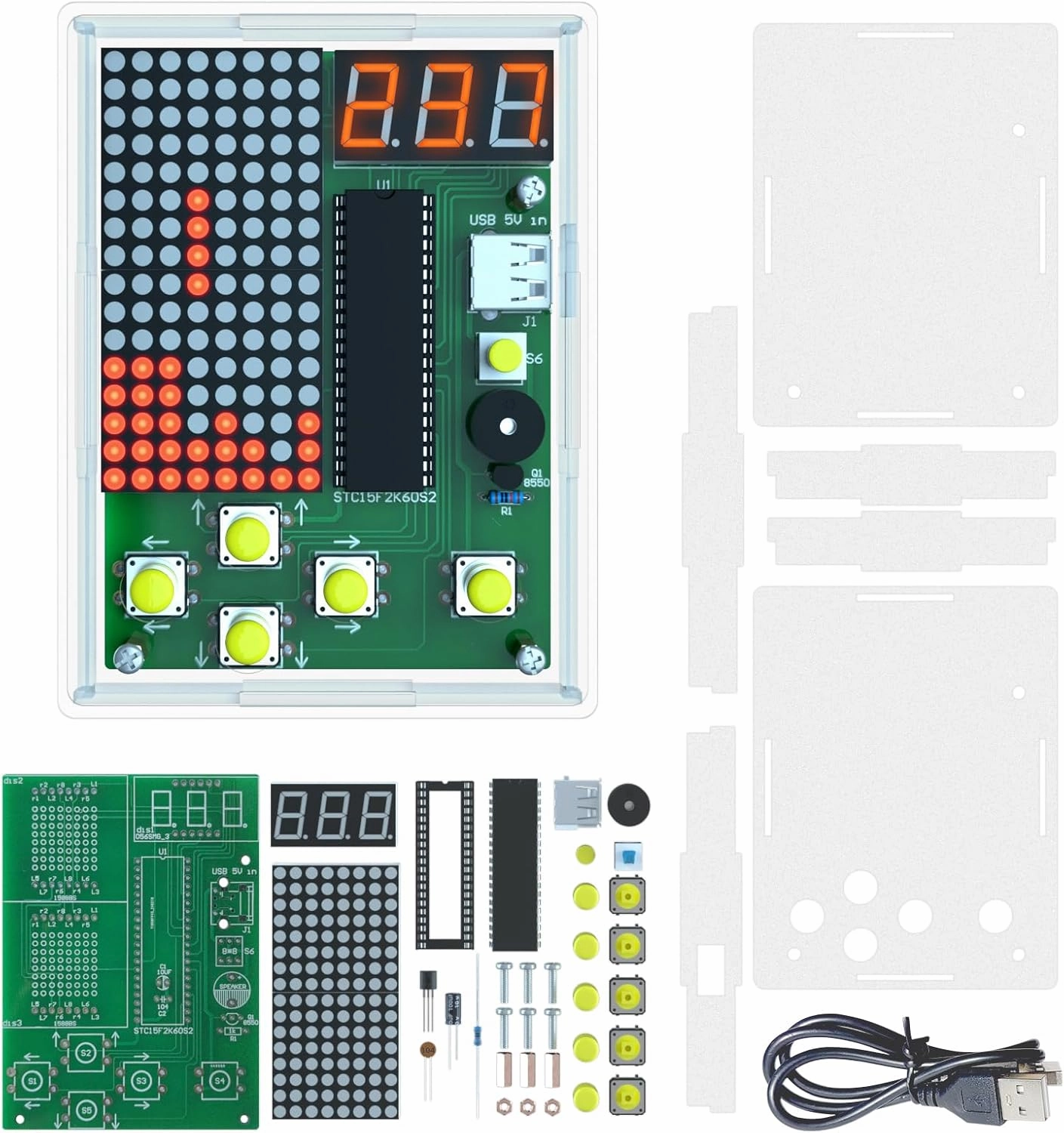 DIY Solder Project Game Kit, Soldering Projects with 4 Retro Classic Games for Electronic Soldering Practice and Learning, for Learning Teaching STEM Education Ideal Gift for Family and Friends