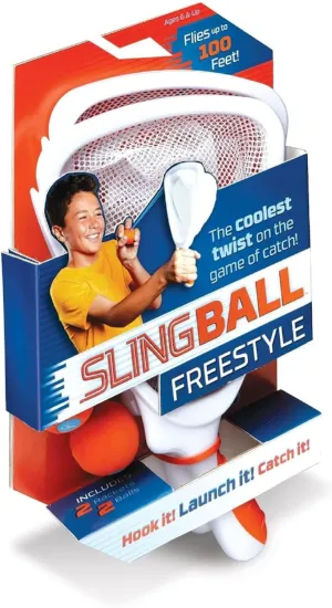 Djubi Slingball, The Ultimate Game of Catch, Long Distance Slingshot Scoop Ball Set, Fun Indoor & Outdoor Sports Toy - Freestyle