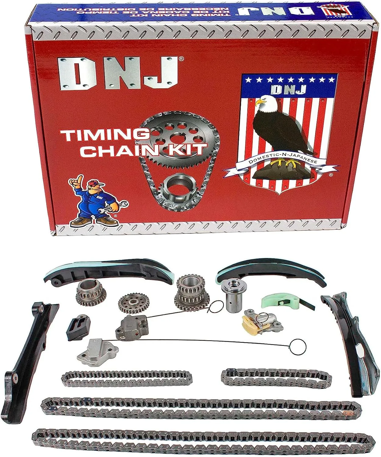 DNJ TK1169 Timing Chain Kit for 2011-2022 Chrysler, Dodge, Jeep, Ram, Volkswagen 1500, 1500 Classic, 200 3.2L-3.6L V6 24V DOHC 3239cc