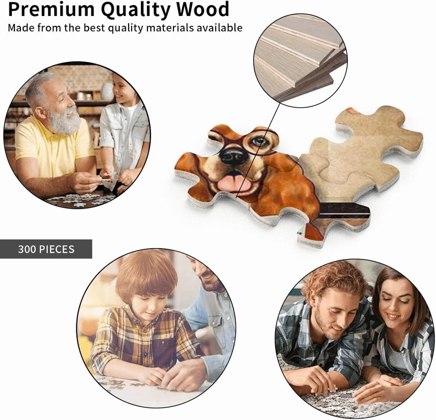Dog in Bathroom Jigsaw Puzzles 300 Pieces for Adults - Dog Reading Newspaper Animal Wooden Picture Puzzle - Puzzles for Youth Children Home Toilet Decor Funny Game Best Gift Preschool Toys