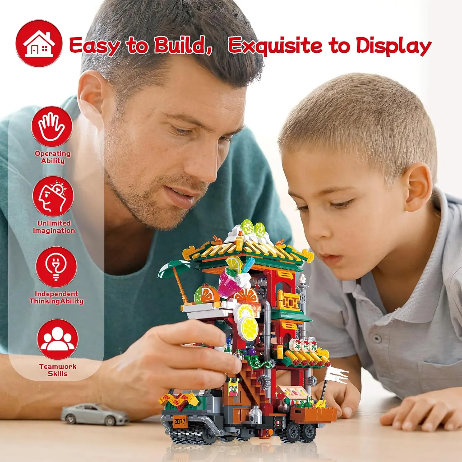 Dragon Toy Building Sets, Cute Dragon Face Drink Model Car Toy Block Set Small Brick Model Kit, Creative Mini Building Block Christmas Birthday Unique Gift for Adults Boys Girls Kids Age 8 