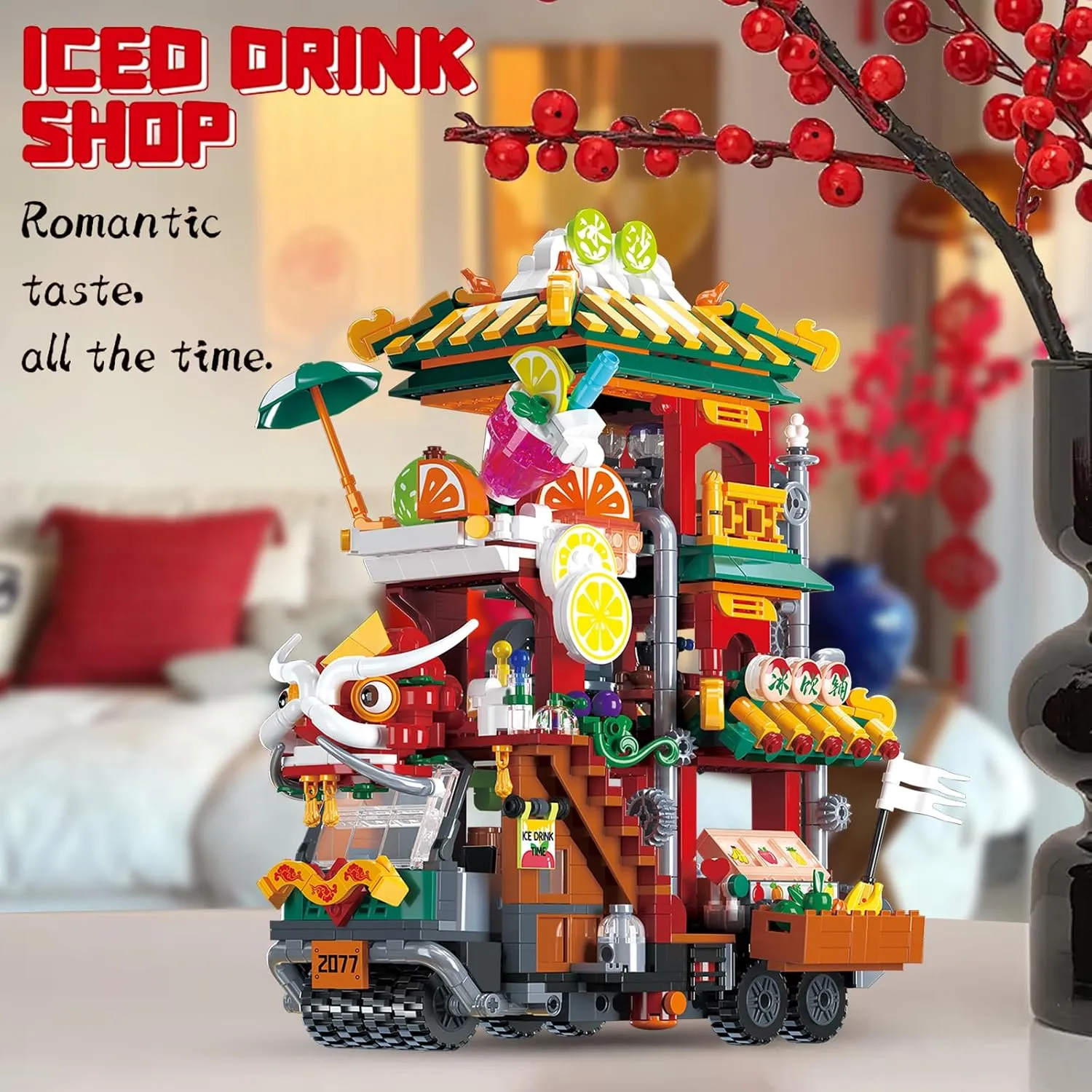 Dragon Toy Building Sets, Cute Dragon Face Drink Model Car Toy Block Set Small Brick Model Kit, Creative Mini Building Block Christmas Birthday Unique Gift for Adults Boys Girls Kids Age 8 