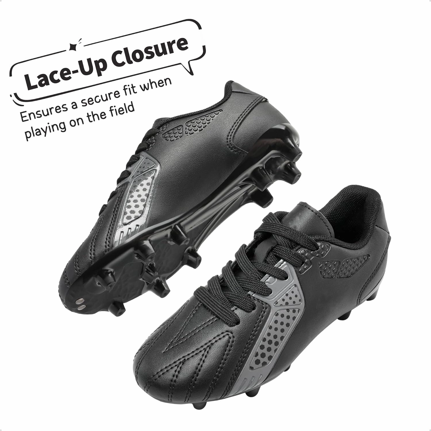 DREAM PAIRS Boys Girls Soccer Cleats Youth Firm Groud Classic Lightweight Football Shoes for Little/Big Kid