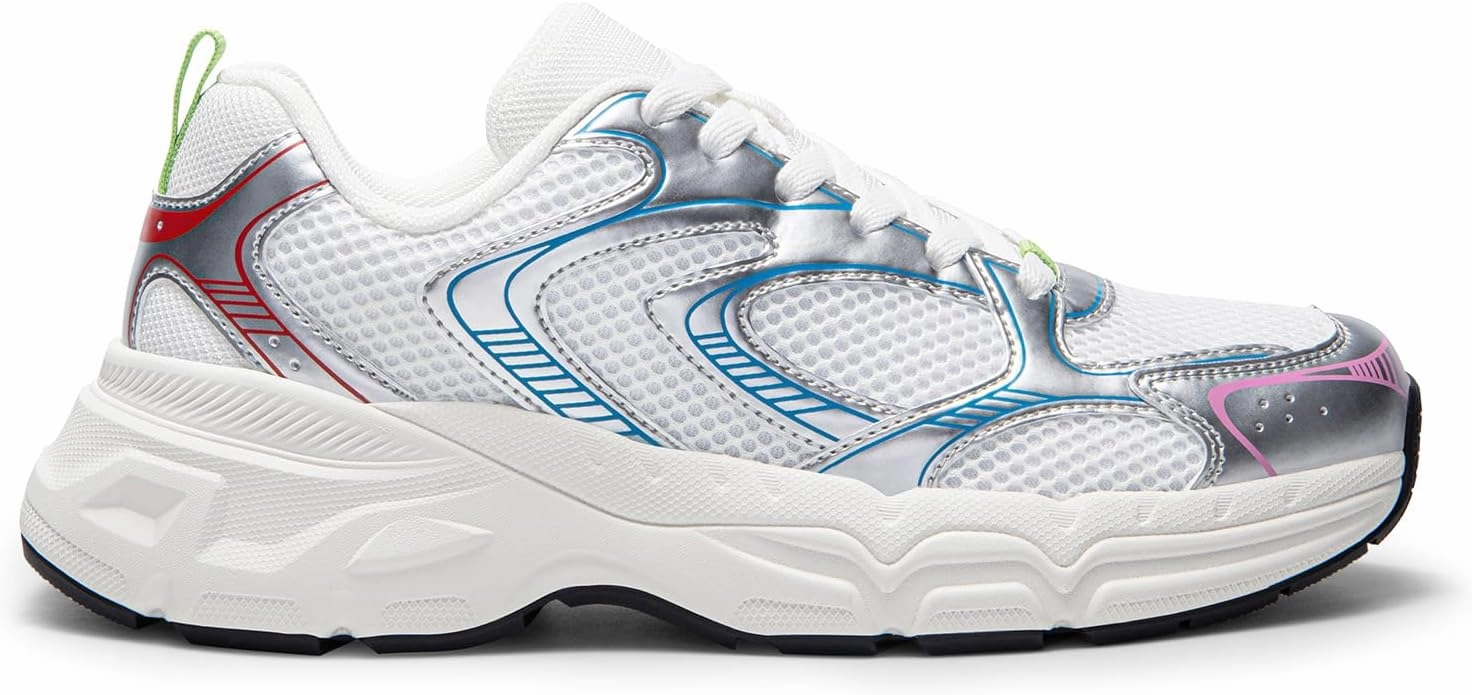 DREAM PAIRS Women's Platform Chunky Fashion Sneakers Walking Lace-Up Celi Comfortable Y2K-Style Sneakers Workout Sport Work Casual Tennis Shoes