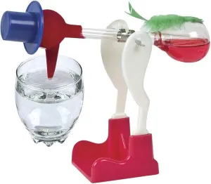 Drinking Bird Science Toy - Dipping Motion Desk Decor Classroom Experiment Kit Bulb Thermometer Curiosity Tool - 2-Pack with Easy Setup Guide