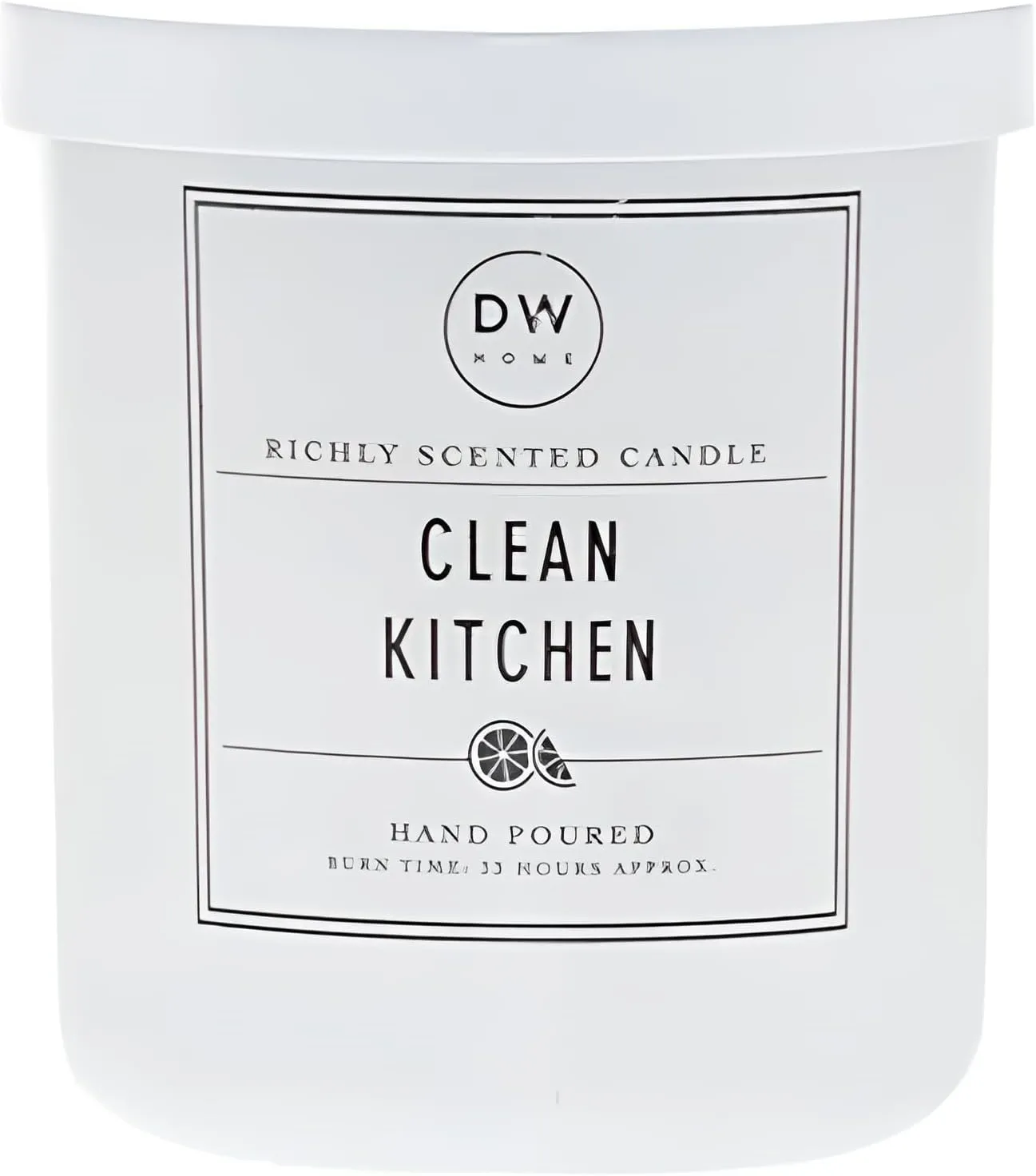 DW Home Clean Kitchen Candle - Hand Poured Single Wick Scented Candle, Refreshing Lemon and Lime Fragrance, 33-Hour Burn Time, Medium Size, Eco-Friendly Design