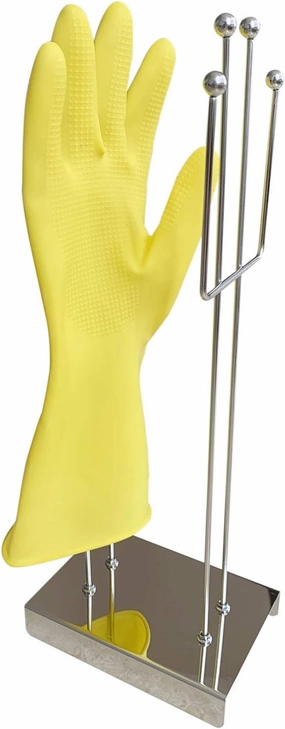 E Kitchen Glove Holder Wall Mount Mitten Dryer Reusable Bag Dish Towel Drying Organizer Stainless Steel Washing Rack Sink Hanger Stand(Improvement)