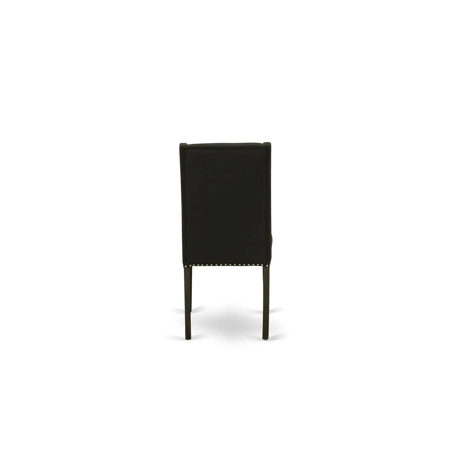 East West Furniture V696FL624-7 7 Piece Kitchen Table Set Consist of a Rectangle Dining Table with V-Legs and 6 Black Linen Fabric Parson Dining Room Chairs, 36x60 Inch, Multi-Color