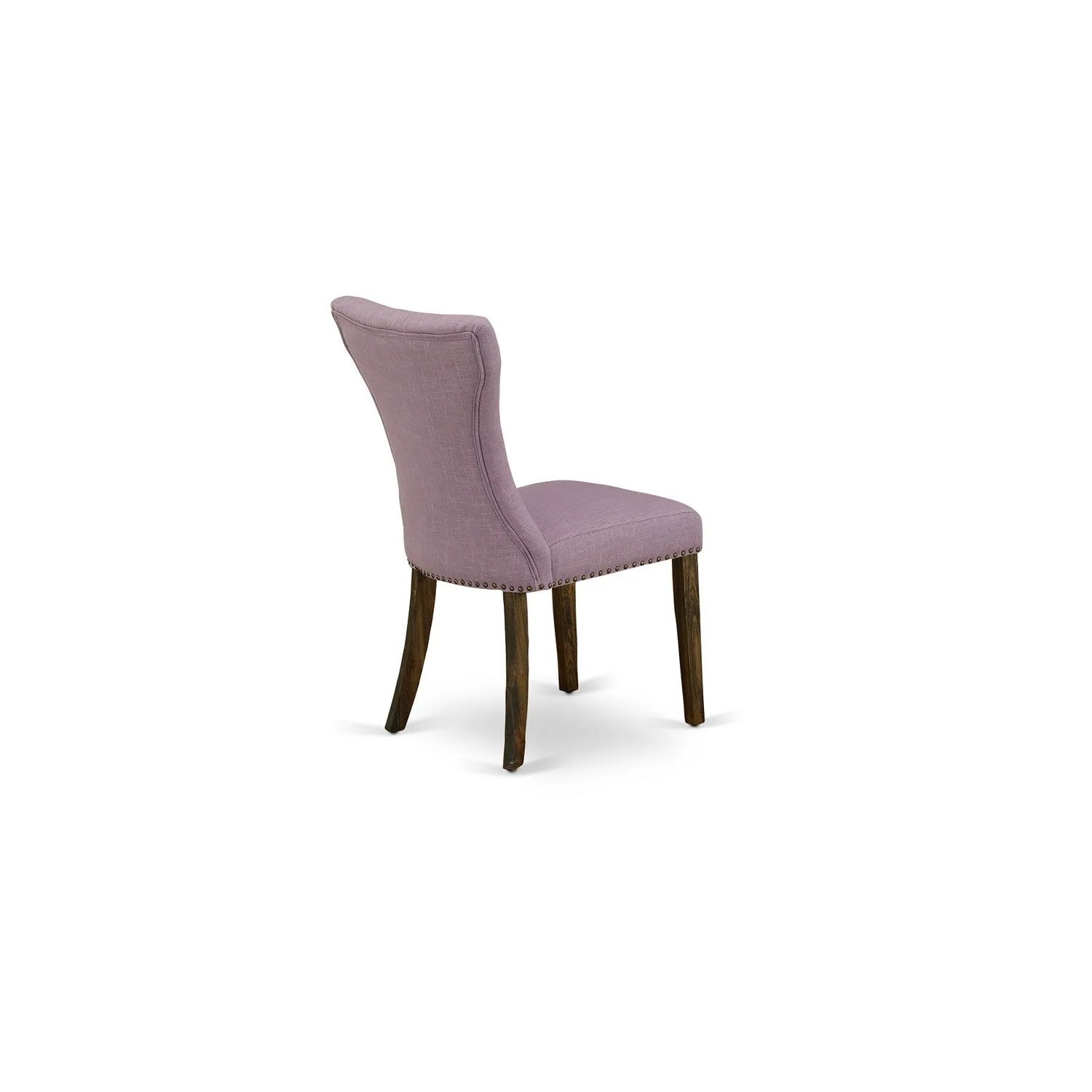 East West Furniture V777GA740-9 9 Piece Dining Table Set Includes a Rectangle Dining Room Table with V-Legs and 8 Dahlia Linen Fabric Upholstered Parson Chairs, 40x72 Inch, Multi-Color