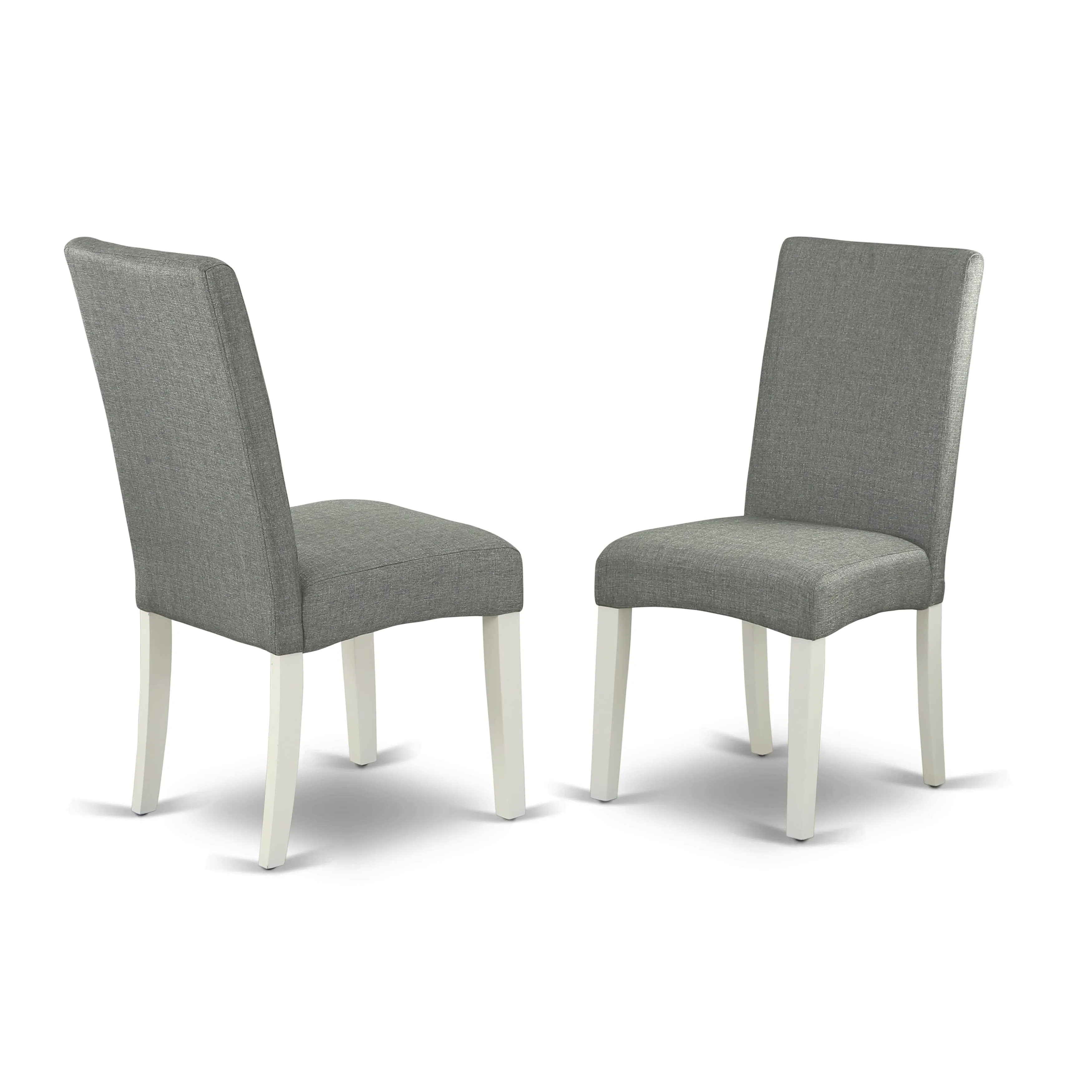 East West Furniture X027DR207-7 7 Piece Modern Dining Table Set Consist of a Rectangle Dining Room Table with X-Legs and 6 Gray Linen Fabric Parsons Chairs