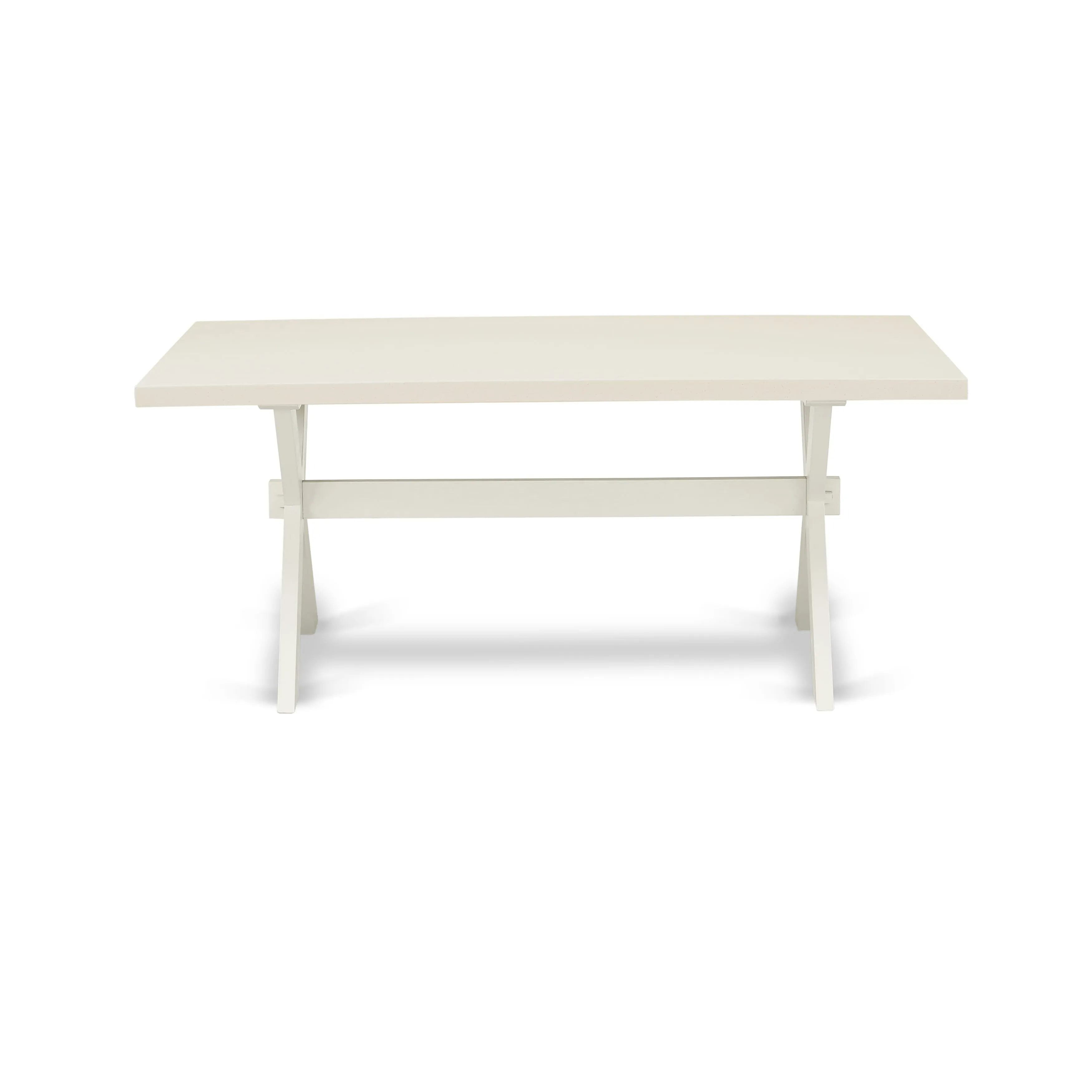East West Furniture X027DR207-7 7 Piece Modern Dining Table Set Consist of a Rectangle Dining Room Table with X-Legs and 6 Gray Linen Fabric Parsons Chairs