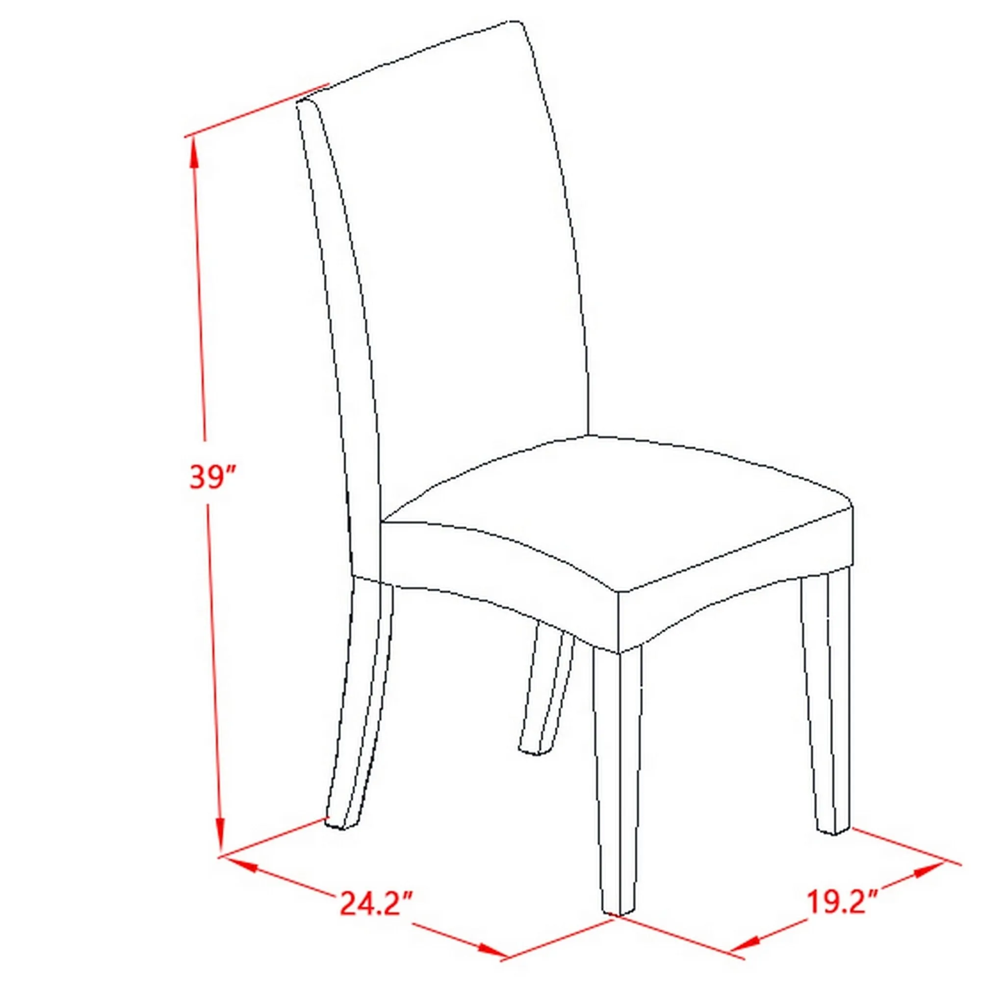 East West Furniture X027DR207-7 7 Piece Modern Dining Table Set Consist of a Rectangle Dining Room Table with X-Legs and 6 Gray Linen Fabric Parsons Chairs