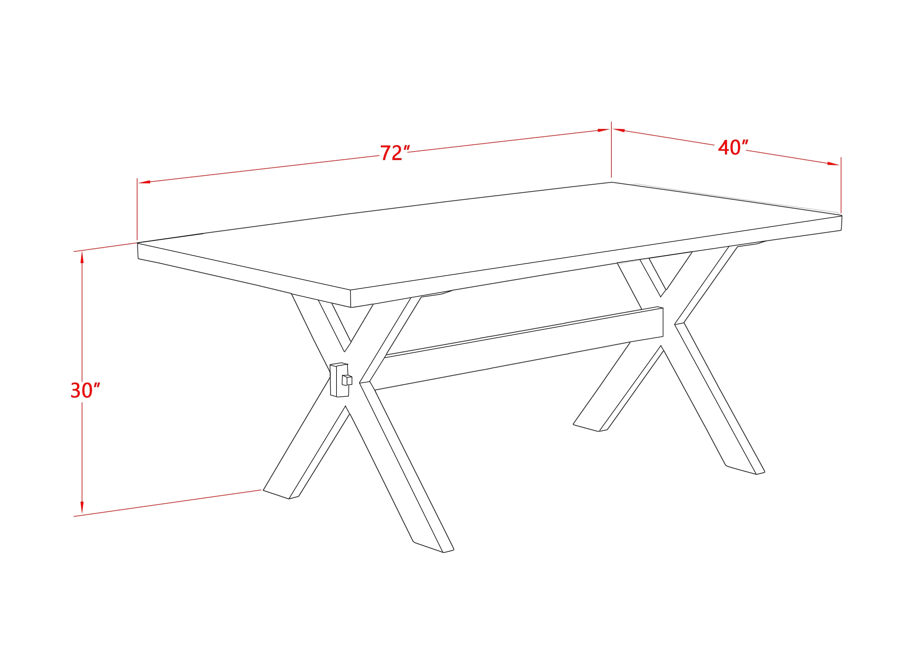 East West Furniture X027DR207-7 7 Piece Modern Dining Table Set Consist of a Rectangle Dining Room Table with X-Legs and 6 Gray Linen Fabric Parsons Chairs