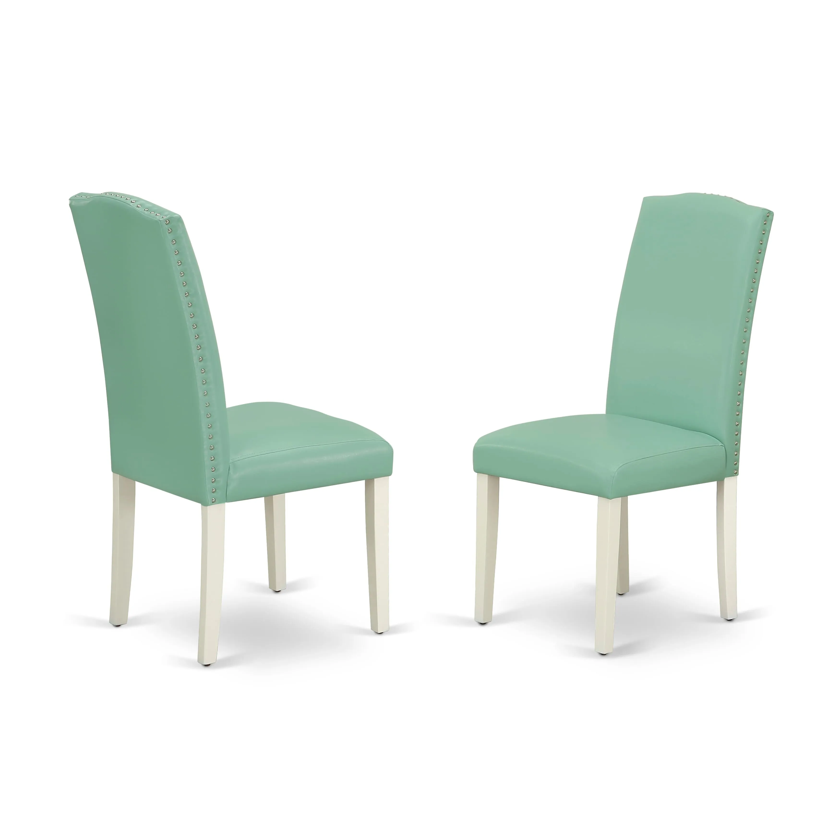 East West Furniture X027EN257-9 9 Piece Modern Dining Table Set Includes a Rectangle Wooden Table with X-Legs and 8 Pond Faux Leather Upholstered Chairs