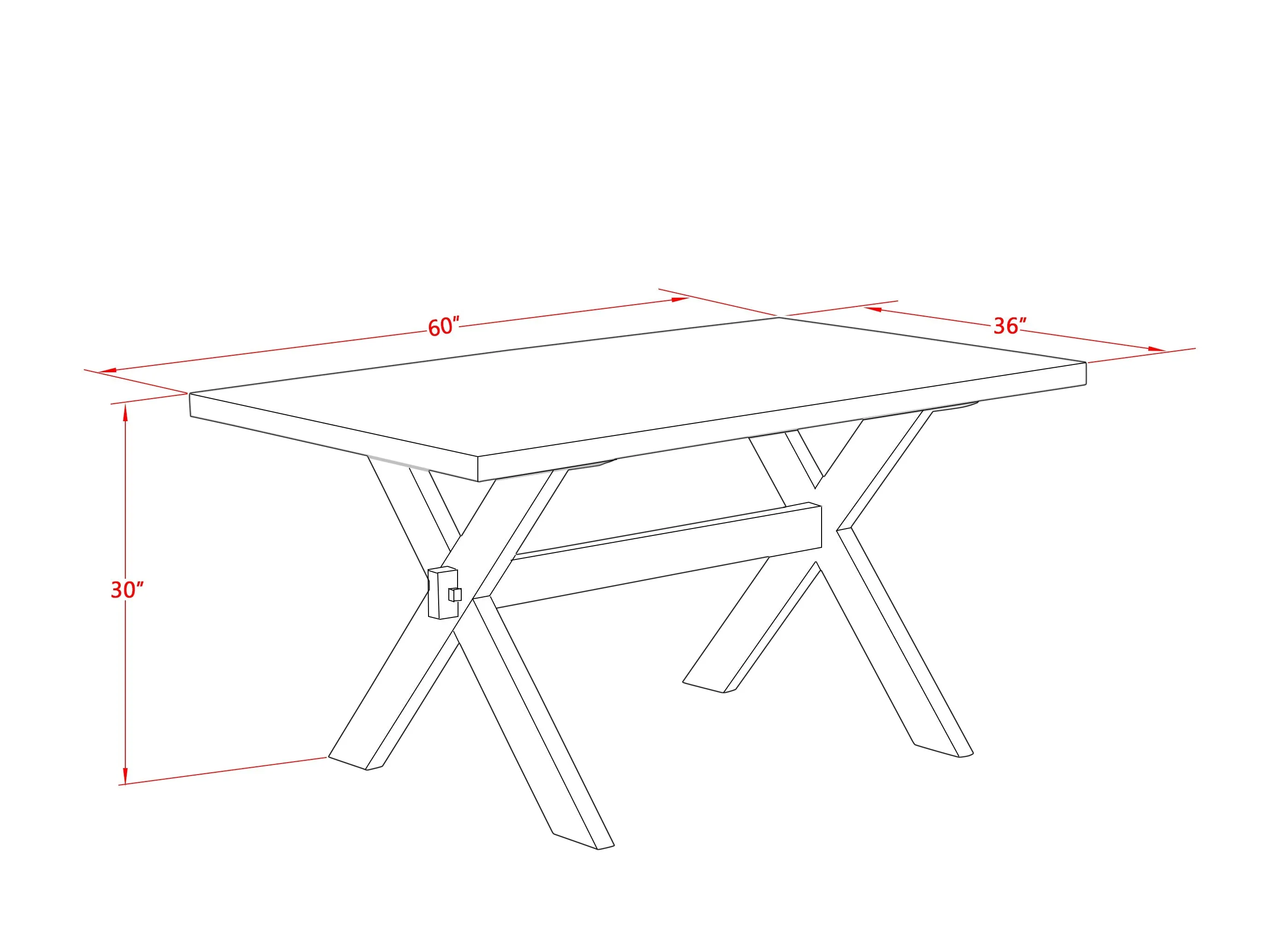 East West Furniture X776EL718-7 7 Piece Dining Table Set Consist of a Rectangle Kitchen Table with X-Legs and 6 Brown Linen Linen Fabric Parson Dining Chairs, 36x60 Inch, Multi-Color
