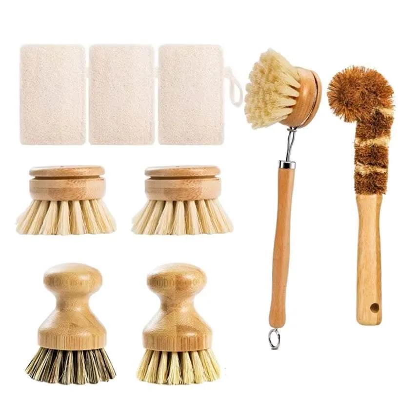 Eco Friendly Bamboo Cleaning Brush Set