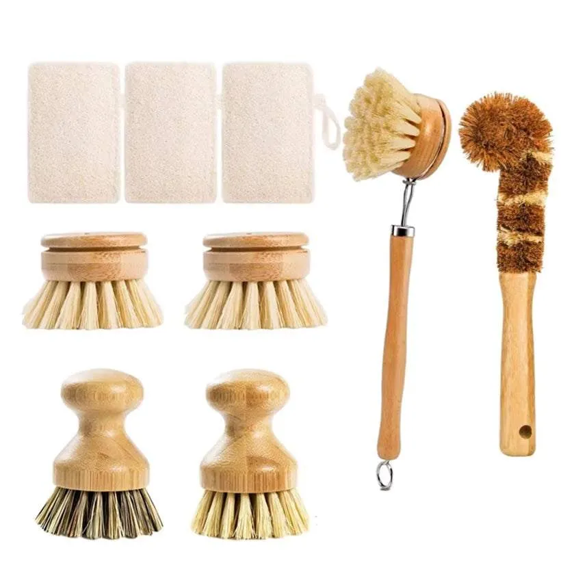 Eco Friendly Bamboo Cleaning Brush Set