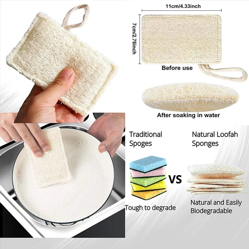 Eco-Friendly Bamboo Dish Scrub Brush Set