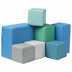 ECR4Kids SoftZone Toddler Foam Building Blocks, Foam Playset, Contemporary, 7-Piece
