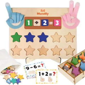 Educational Math Board Learning, Math Manipulatives & Number Counting Blocks for Kids, Addition and Subtraction Counters Math Homeschool Kindergarten Supplies & Birthday Gifts