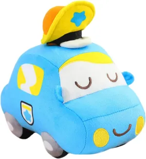 ELAINREN Ultra-Soft Police Car Plush Pillow Cartoon Stuffed Police Truck Toy Blue Police Car Plushie Soft Auto Van Gifts/13.7''