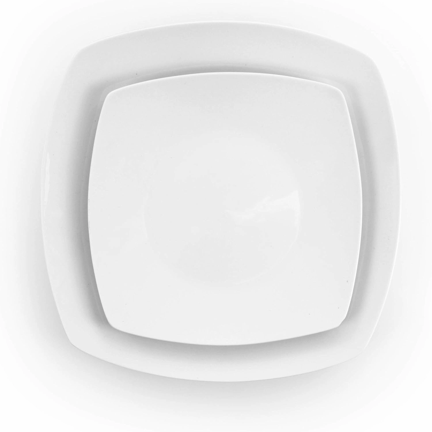 Elama White Porcelain Dish Dinnerware Set, 18 Piece, Newman