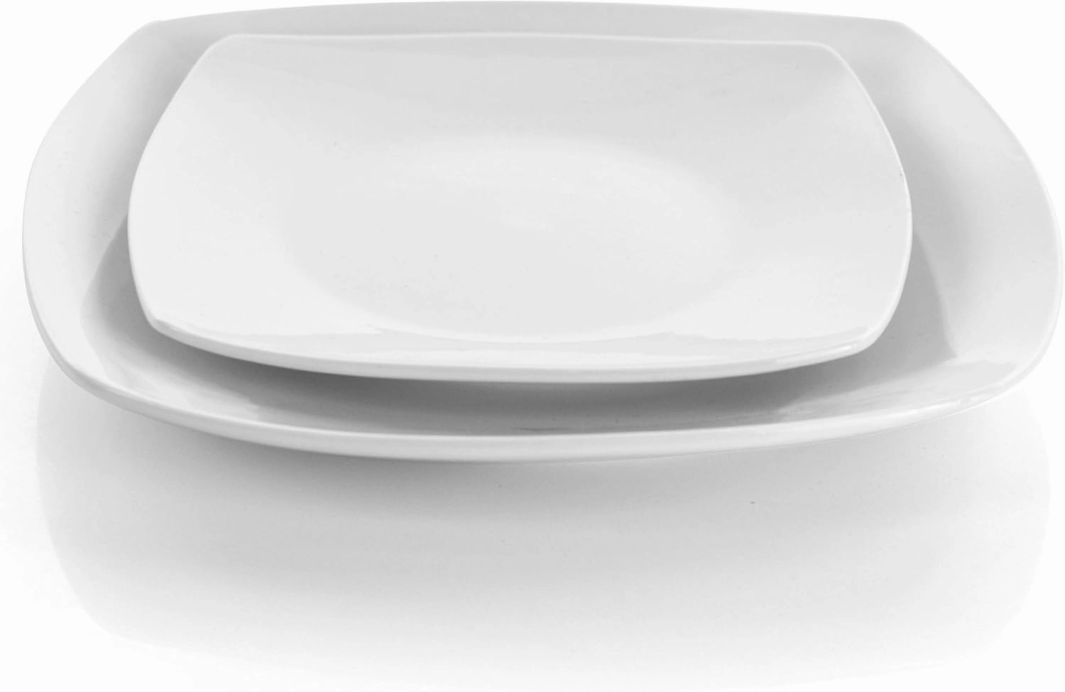 Elama White Porcelain Dish Dinnerware Set, 18 Piece, Newman