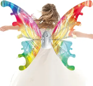 Electric Fairy Wings for Girls, Fairy Wings That Shine, Light up Fairy Wings, with Music Princess Angel Costume Christmas Party Dress Up Thanksgiving Gift for Girls 4 5 6 7 8 9 Year Old