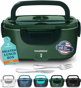 Electric Lunch Box For Adults, 80W Heated Lunch Box 1.5L Stainless Steel Heatable Lunchbox For Men, 12/24/110V Portable Food Warmer For Car Truck Work, Loncheras Para Hombres De Trabajo