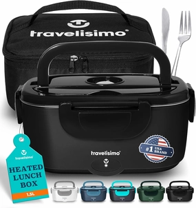 Electric Lunch Box For Adults, 80W Heated Lunch Box for Men 1.5L Stainless Steel, Portable Food Warmer for Car Truck Work, 12/24/110V, Loncheras Para Hombres De Trabajo, Heatable Lunchbox