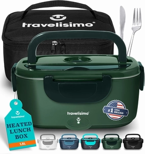 Electric Lunch Box For Adults, 80W Heated Lunch Box for Men 1.5L Stainless Steel, Portable Food Warmer for Car Truck Work, 12/24/110V, Loncheras Para Hombres De Trabajo, Heatable Lunchbox