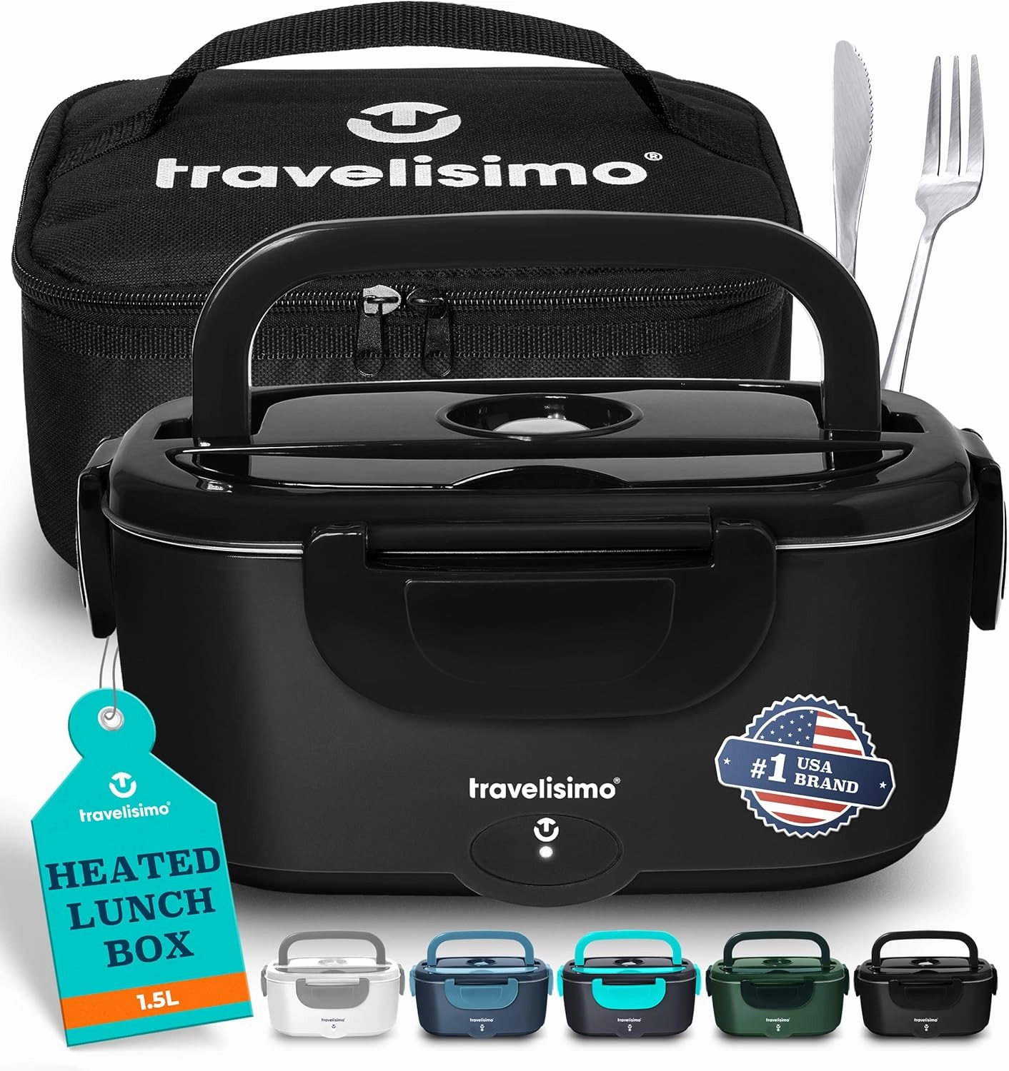 Electric Lunch Box For Adults, 80W Heated Lunch Box for Men 1.5L Stainless Steel, Portable Food Warmer for Car Truck Work, 12/24/110V, Loncheras Para Hombres De Trabajo, Heatable Lunchbox