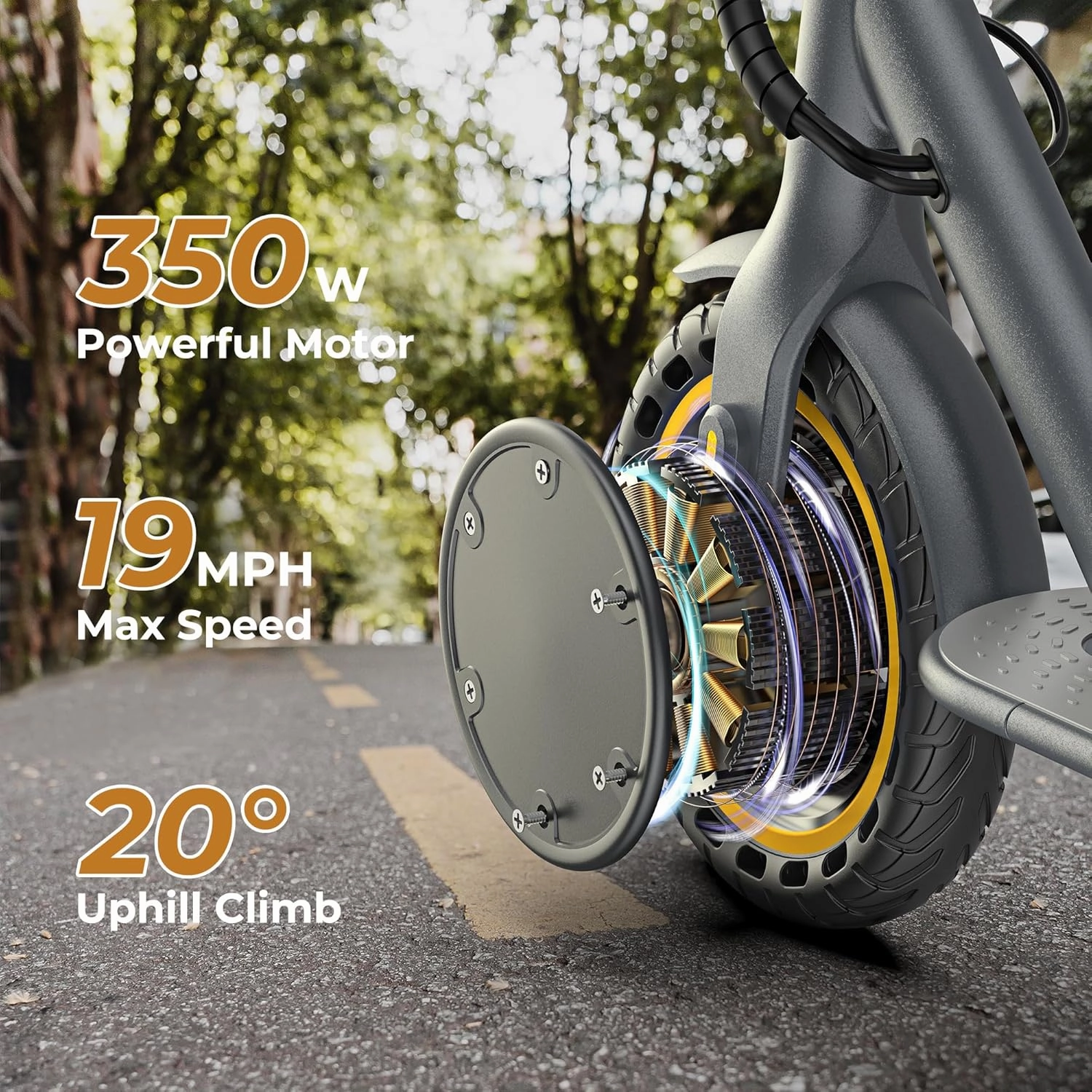 Electric Scooter, 20/22/27 Miles Long Range, 8.5"/10"/14" Tire, Powerful 350/500W Motor, Top Speed 19/22 MPH, Folding Escooter for Adults & Teens with Dual Braking