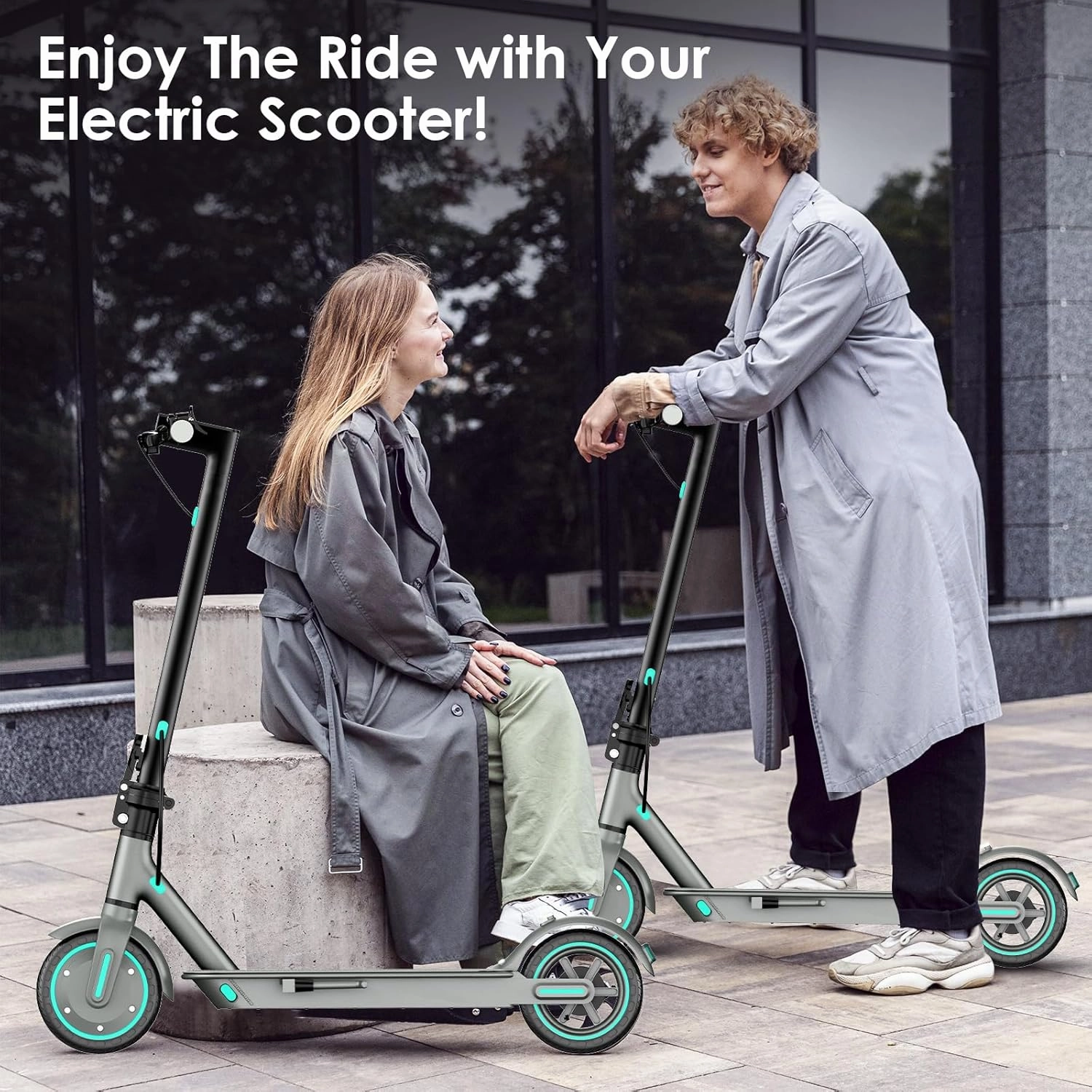 Electric Scooter,350W/500W/600W Powerful Motor,8.5/10” Tires,Up to 19/25 MPH,15/21/28 Mile Range,Dual Braking System,Foldable Lightweight EScooter for Adults,Max Load 265 LBS