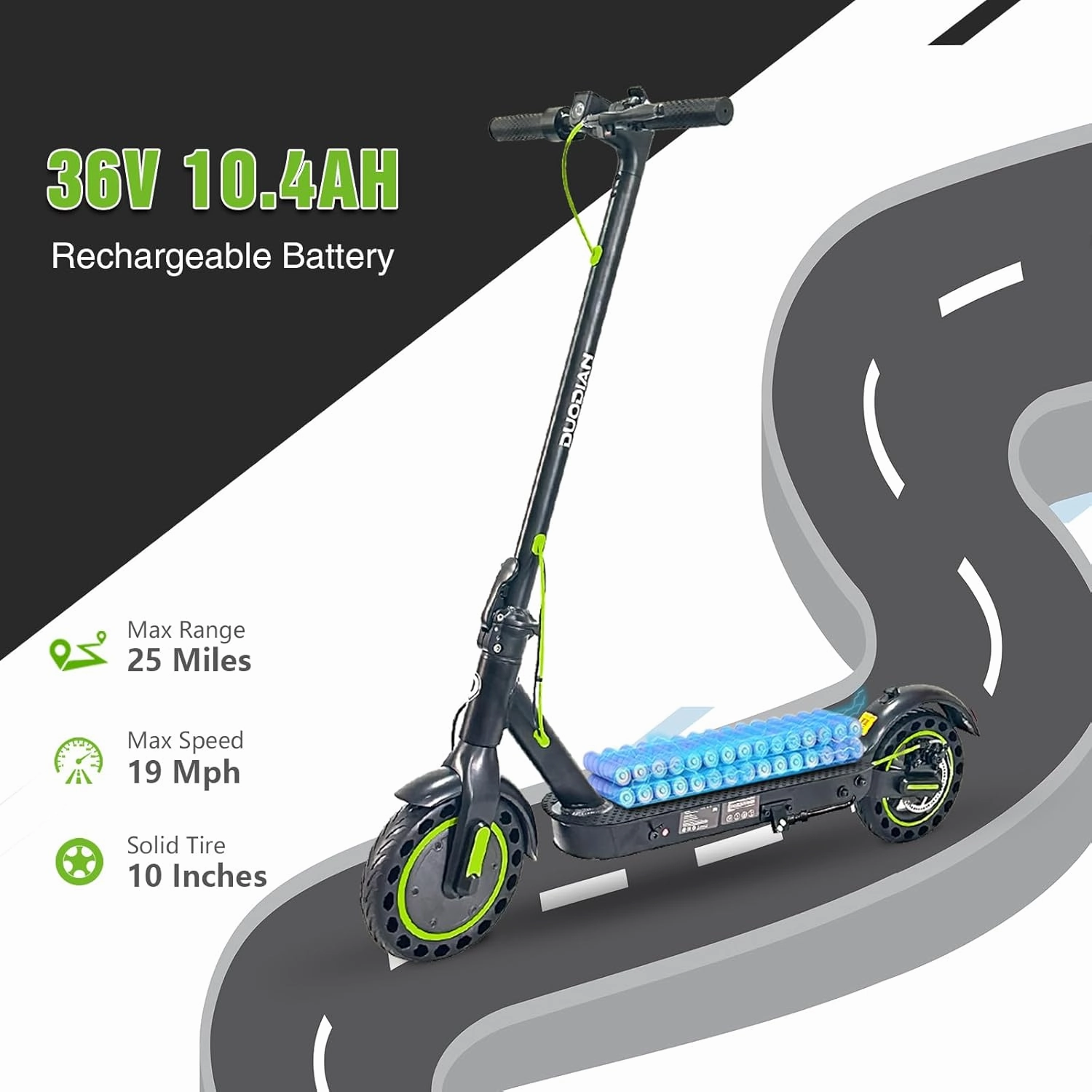 Electric Scooter,500W Powerful Motor&19 MPH,Long Battery&12/21/25 Miles Range,8.5" 10" Solid Tires,Rear Suspension,Folding Sport Scooters with Dual Brake System&Lights,App