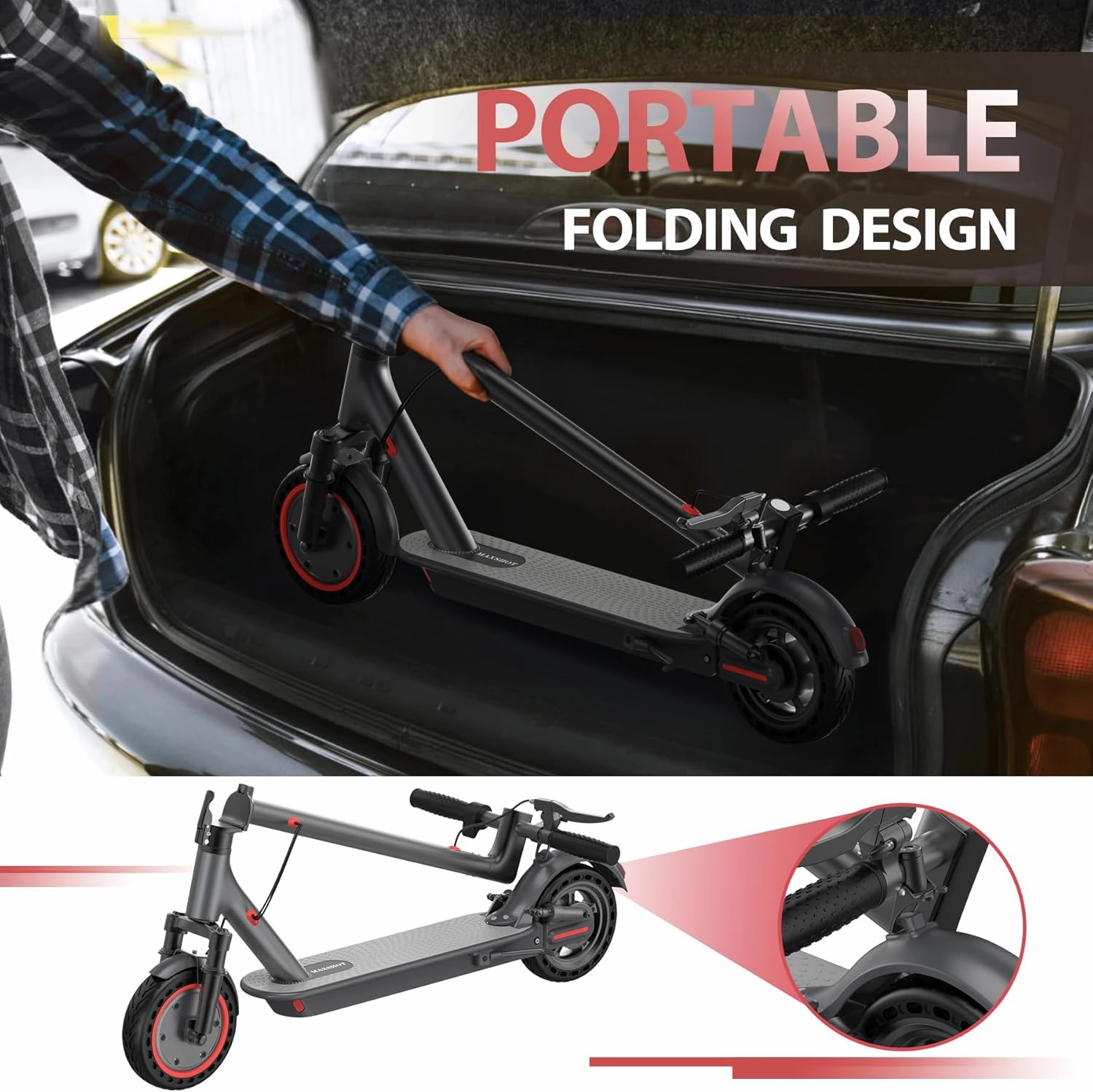 Electric Scooter, 8.5" /10" /14" Tire, 16/19/22 Mph Top Speed, 12/22/27/28/49 Miles Long Range, Folding Escooter for Adults and Teens with Dual Braking,Dual Suspension, App