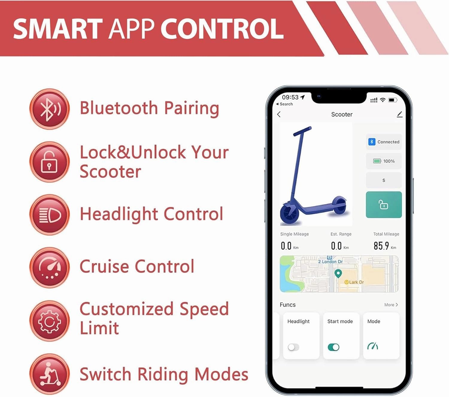 Electric Scooter, 8.5" /10" /14" Tire, 16/19/22 Mph Top Speed, 12/22/27/28/49 Miles Long Range, Folding Escooter for Adults and Teens with Dual Braking,Dual Suspension, App