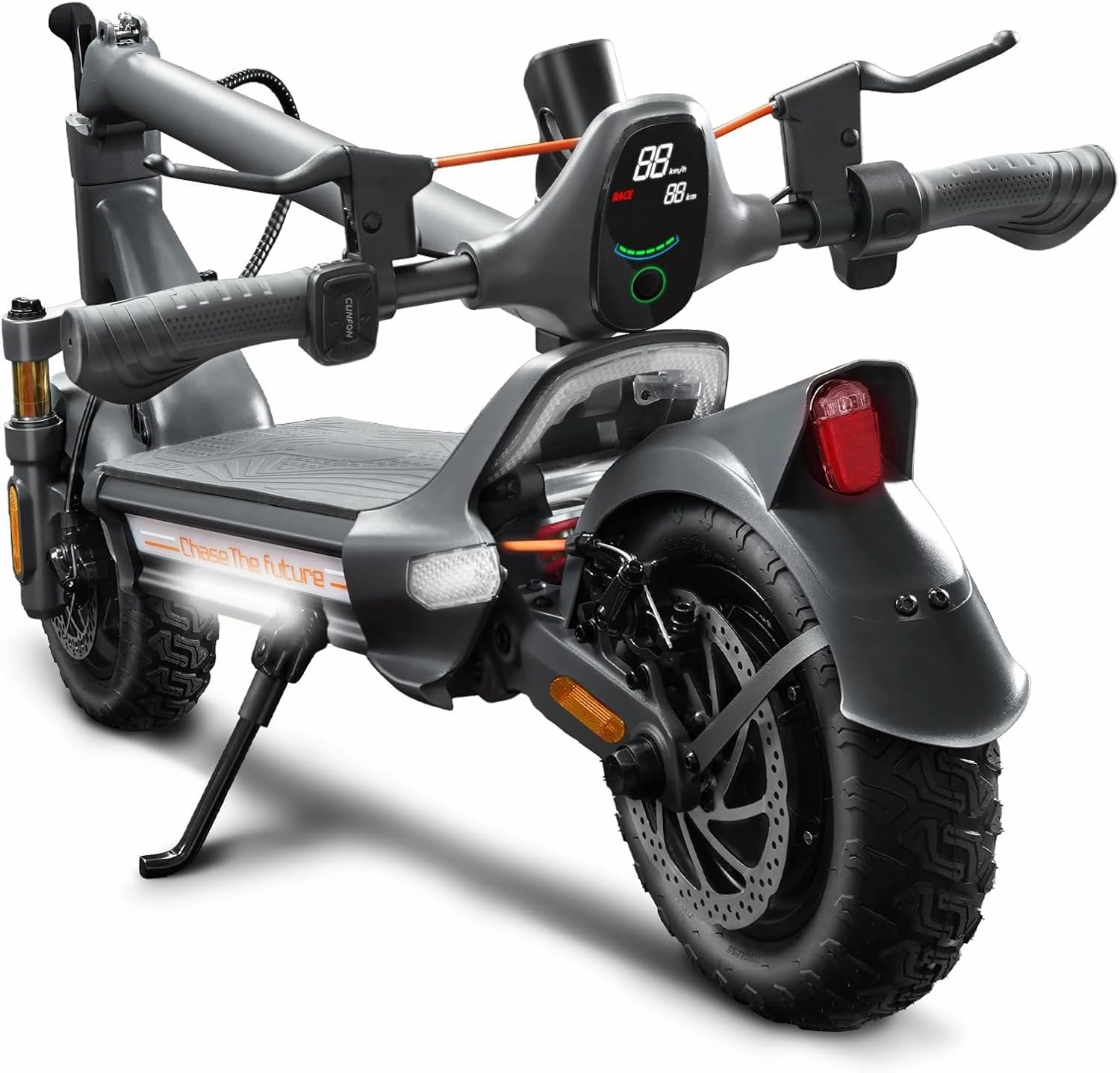 Electric Scooter Adults 1200W Motor E-Scooter with Fingerprint Unlock & Music Player,MAX 50 Miles Long Range,31 mph Top Speed,10.5" Off-Road Tires Commuting Sports Scooter with Dual BrakesSuspension