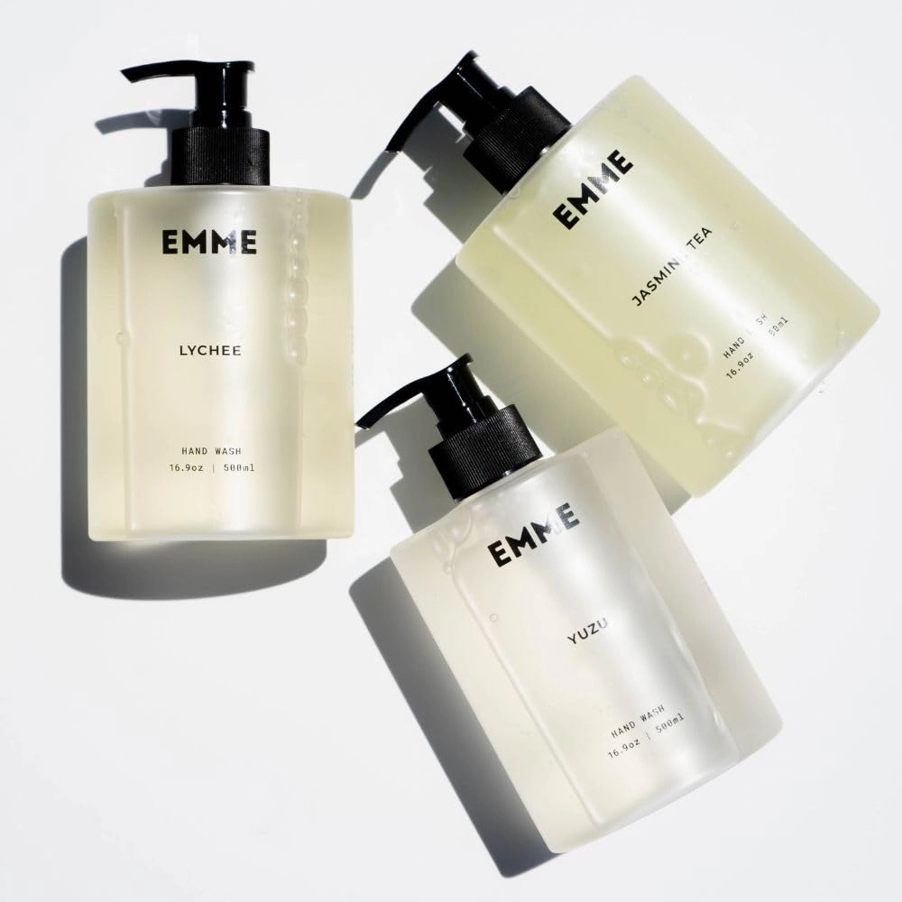 EMME nyc Hand Wash - Scented Liquid Hand Soap, Gentle Formula, Natural, Non-Toxic, Refillable Bottle 16.9 oz (Lychee)